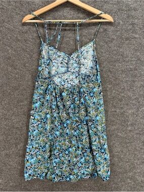 wild fable Blue Floral Print Top with Teal and Yellow Accents